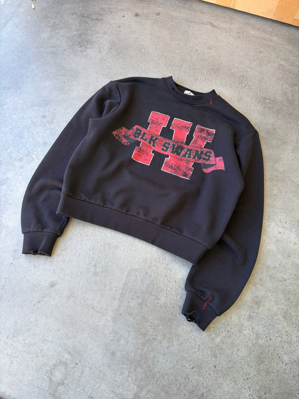 "BLK SWAN" Collegiate Crewneck