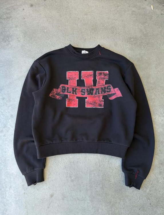 "BLK SWAN" Collegiate Crewneck